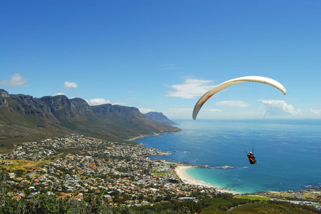 Table Mountain and the Cape coastline at golden hour