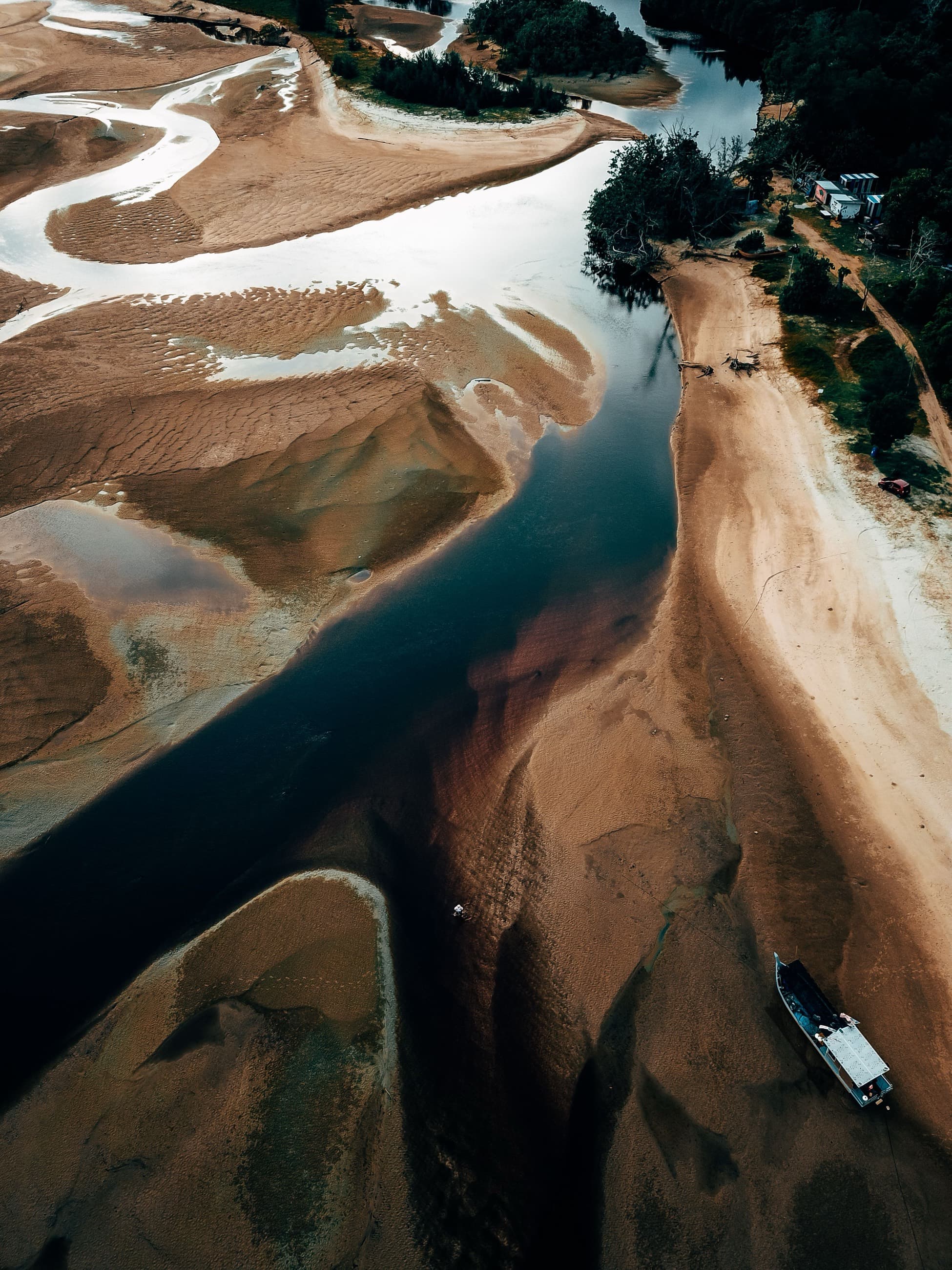 Aerial view of a tidal creek along Kenya's Swahili Coast